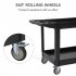 US TOWALLMARK Service Cart 2 Shelf Storage Handle 500 lbs Capacity for Warehouse Garage Cleaning Manufacturing