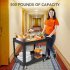 US TOWALLMARK Service Cart 2 Shelf Storage Handle 500 lbs Capacity for Warehouse Garage Cleaning Manufacturing