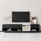 US TV Stand With Perfect Storage Solution Two-tone Media Console With Versatile Compartment Particle Board For TVs Up To 80'' Black