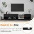 US TV Stand With Perfect Storage Solution Two tone Media Console With Versatile Compartment Particle Board For TVs Up To 80   Black