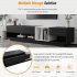 US TV Stand With Perfect Storage Solution Two tone Media Console With Versatile Compartment Particle Board For TVs Up To 80   Black