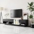 US TV Stand With Perfect Storage Solution Two tone Media Console With Versatile Compartment Particle Board For TVs Up To 80   Black