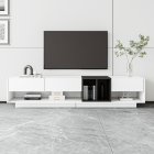 US TV Stand With Perfect Storage Solution Two-tone Media Console With Versatile Compartment Particle Board For TVs Up To 80'' White