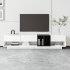 US TV Stand With Perfect Storage Solution Two tone Media Console With Versatile Compartment Particle Board For TVs Up To 80   White