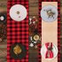 US Table  Runner Christmas Series Red Black Plaid Table Cloth Kitchen Living Room Table Decoration Items As shown