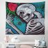 US Tapestry Skull Head Mysterious Style Printed Bedroom Hanging Background Cloth Decor KL1 150x200cm