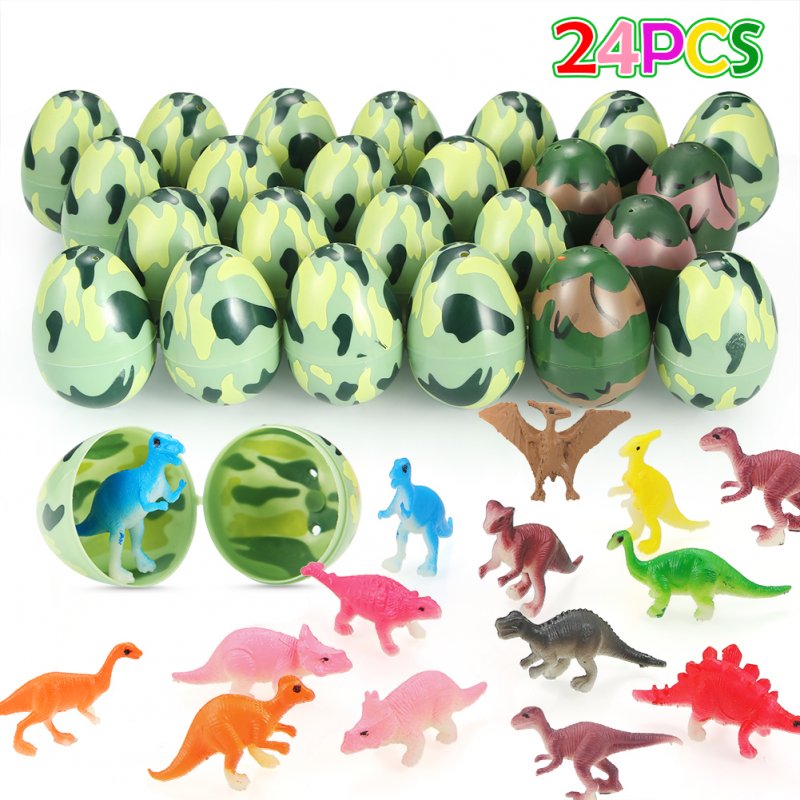 US YIWA 38pcs Camouflage Easter Eggs Filled with Mini Dinosaurs