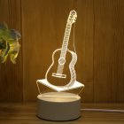 US USB 3D LED Night Light Table Lamp for Home Bedroom Decor Warm Light usb guitar