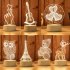 US USB 3D LED Night Light Table Lamp for Home Bedroom Decor Warm Light usb guitar
