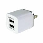 US USB Double Wall Fast Charger Adapter 1A 2A 5V for Android / Galaxy / iPhone  Silver US plug