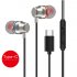 US Universal Type c Wired Earphone In ear Noise Reduction Wire controlled Tuning 3 5mm Phone Headset black