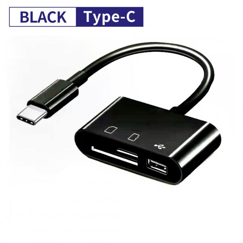 US Usb Type C Card Reader Otg Adapter Micro Usb Sd/tf Card Reader For Android Phone Computer Multi-function Data Transfer Cable black