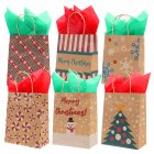 US LUMIPART 24pcs Christmas Kraft Gift Bags Christmas Treat Bags