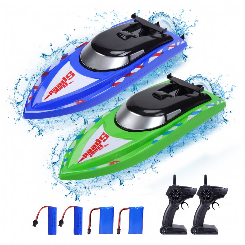 US THINKMAX 2PACK RC Boats High Speed Remote Control Boats Blue & Green