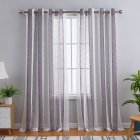 US CAROMIO 52-inch W Sheer Curtains for Living Room Bedroom Purple 52-inch W x95-inch L