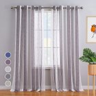 US CAROMIO 52-inch W Sheer Curtains for Living Room Bedroom Purple 52-inch W x54-inch L
