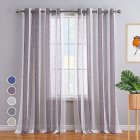US CAROMIO 52-inch W Sheer Curtains for Living Room Bedroom Purple 52-inch W x63-inch L