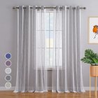 US CAROMIO 52-inch W Sheer Curtains for Living Room Bedroom Dark Grey 52-inch W x84-inch L