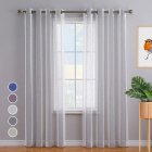 US CAROMIO 52-inch W Sheer Curtains for Living Room Bedroom Light Gray 52-inch W x95-inch L