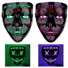 US CYNDIE Halloween 2pcs LED Mask Scary Mask Green Purple