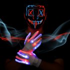 US WHIZMAX Halloween LED Mask Skeleton Gloves Set