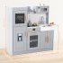US WHIZMAX Kids Kitchen Playset Wooden Chef Pretend Play Set Grey