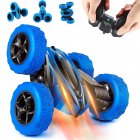 US THINKMAX Remote Control Car 1165A RC Stunt Car Toy Double Sided 360 Rotating Vehicle Blue