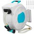 US Wall Mounted Retractable Garden Hose Reel Auto Rewind Any Length Lock with Nozzle Green