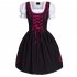 US Women Embroidered Oktoberfest Festival Apron Dress Cosplay Suit Red L