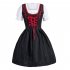 US Women Embroidered Oktoberfest Festival Apron Dress Cosplay Suit Red L