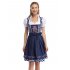 US Women Formal Dress Calf Blue Retro Skirt Fake 3 piece Set Denim blue L