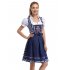 US Women Formal Dress Calf Blue Retro Skirt Fake 3 piece Set Denim blue L
