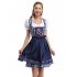 US Women Formal Dress Calf Blue Retro Skirt Fake 3 piece Set Denim blue L