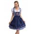 US Women Formal Dress Calf Blue Retro Skirt Fake 3 piece Set Denim blue L