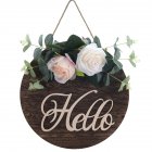 US Wooden Flower Welcome  Sign Door Decoration Hanging Plate With Pattern y896 rose round plate ornaments