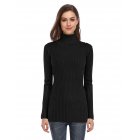US YesFashion Women's High Neck Long Sleeve Elastic Knitted Slim Fit Pullover Sweater