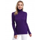 US YesFashion Women's High Neck Long Sleeve Elastic Knitted Slim Fit Pullover Sweater