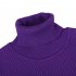 US YesFashion Women s High Neck Long Sleeve Elastic Knitted Slim Fit Pullover Sweater Purple L