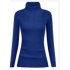 US YesFashion Women s High Neck Long Sleeve Elastic Knitted Slim Fit Pullover Sweater Purple L