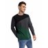 US Yong Horse Men s Contrast Color Crew Neck Long Sleeve Basic T Shirt Top Black grey green M