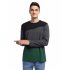 US Yong Horse Men s Contrast Color Crew Neck Long Sleeve Basic T Shirt Top Black grey green M