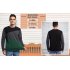 US Yong Horse Men s Contrast Color Crew Neck Long Sleeve Basic T Shirt Top Black grey green M