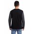 US Yong Horse Men s Contrast Color Crew Neck Long Sleeve Basic T Shirt Top Black grey green M