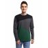 US Yong Horse Men s Contrast Color Crew Neck Long Sleeve Basic T Shirt Top Black grey green M