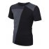 US Yong Horse Men s Crew Neck Slim Fit Color Block Short Sleeve T Shirts Tees Black and White with Gray XL