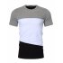 US Yong Horse Men s Crew Neck Slim Fit Color Block Short Sleeve T Shirts Tees Black and White with Gray L