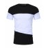 US Yong Horse Men s Crew Neck Slim Fit Color Block Short Sleeve T Shirts Tees Black and White  2 XL