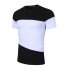 US Yong Horse Men s Crew Neck Slim Fit Color Block Short Sleeve T Shirts Tees Black and White  2 XL