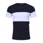 US Yong Horse Men's Crew Neck Slim Fit Color Block Short Sleeve T Shirts Tees