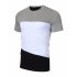 US Yong Horse Men s Crew Neck Slim Fit Color Block Short Sleeve T Shirts Tees Black and White with Gray M